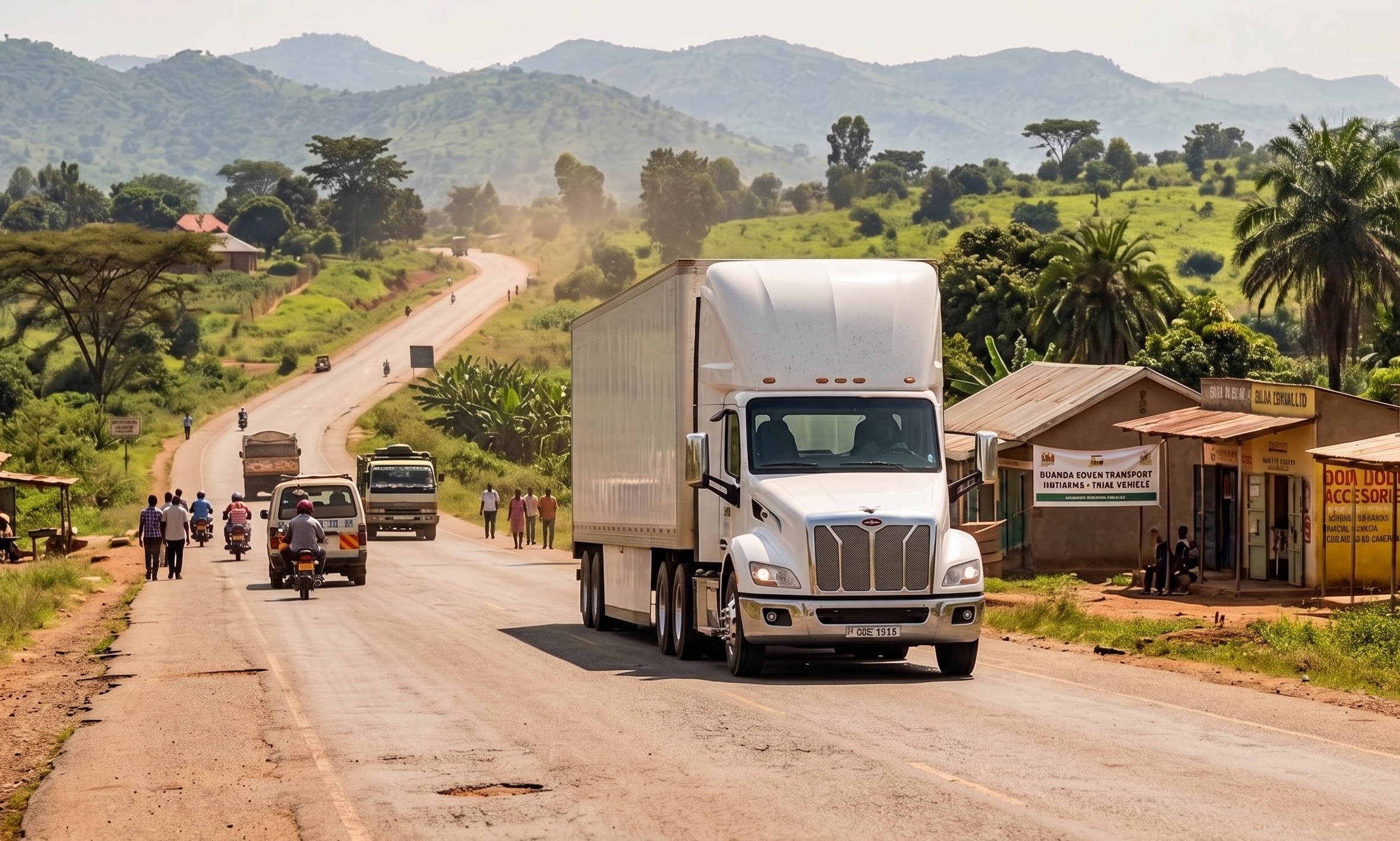 EV truck in motion